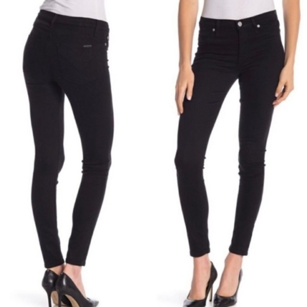 Hudson Blair High Rise Super Skinny Jeans Jet Black 26